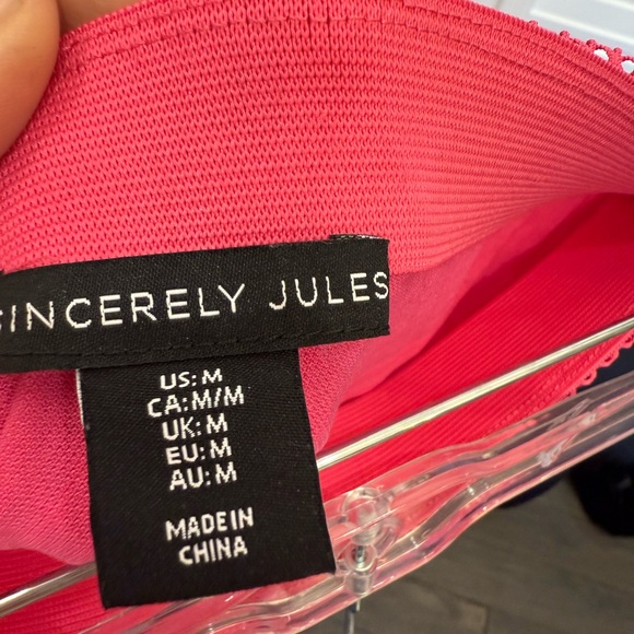 SINCERELY JULES PINK FISHNET STUDDED SKIRT BLING MEDIUM LARGE - Picture 4 of 4